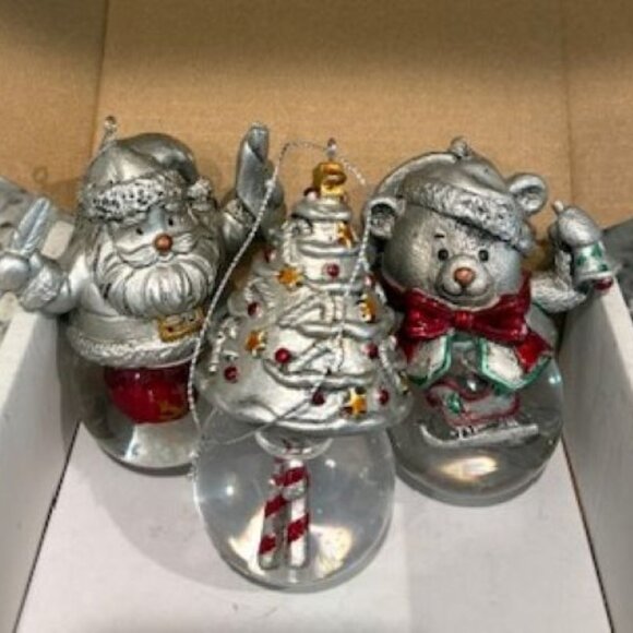 Christmas Snow Globe Ornaments - Set of Three - Picture 1 of 9